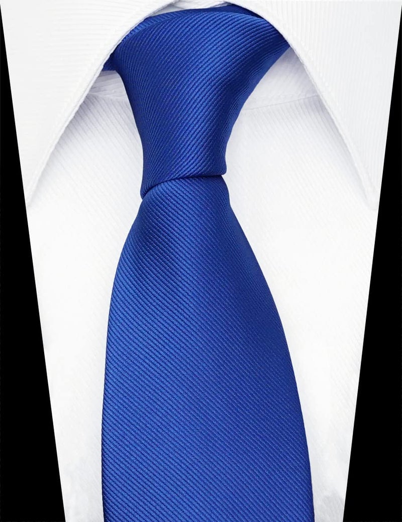 ZENXUS Solid Skinny Ties for Men, 2.5 inch Slim Royal Blue Necktie - Image 3